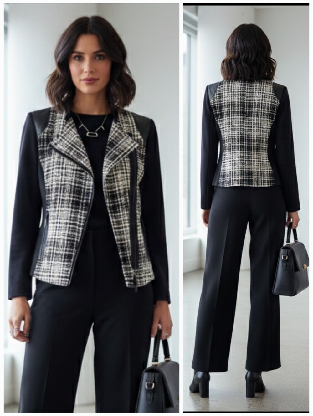 NWOT Conrad C 8 Modern Contemporary Abstract Mixed Media Moto Jacket